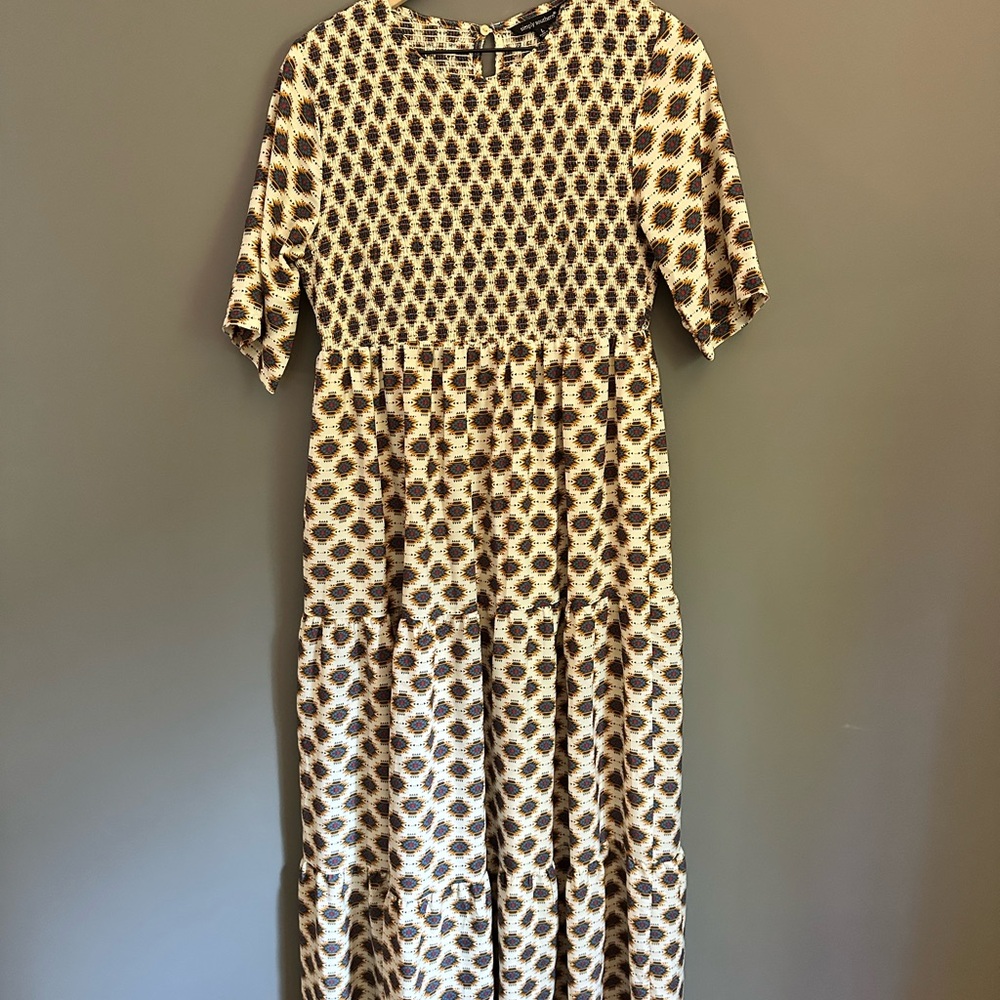 Simply Southern Black and Cream Geometric Long Sleeve Dress